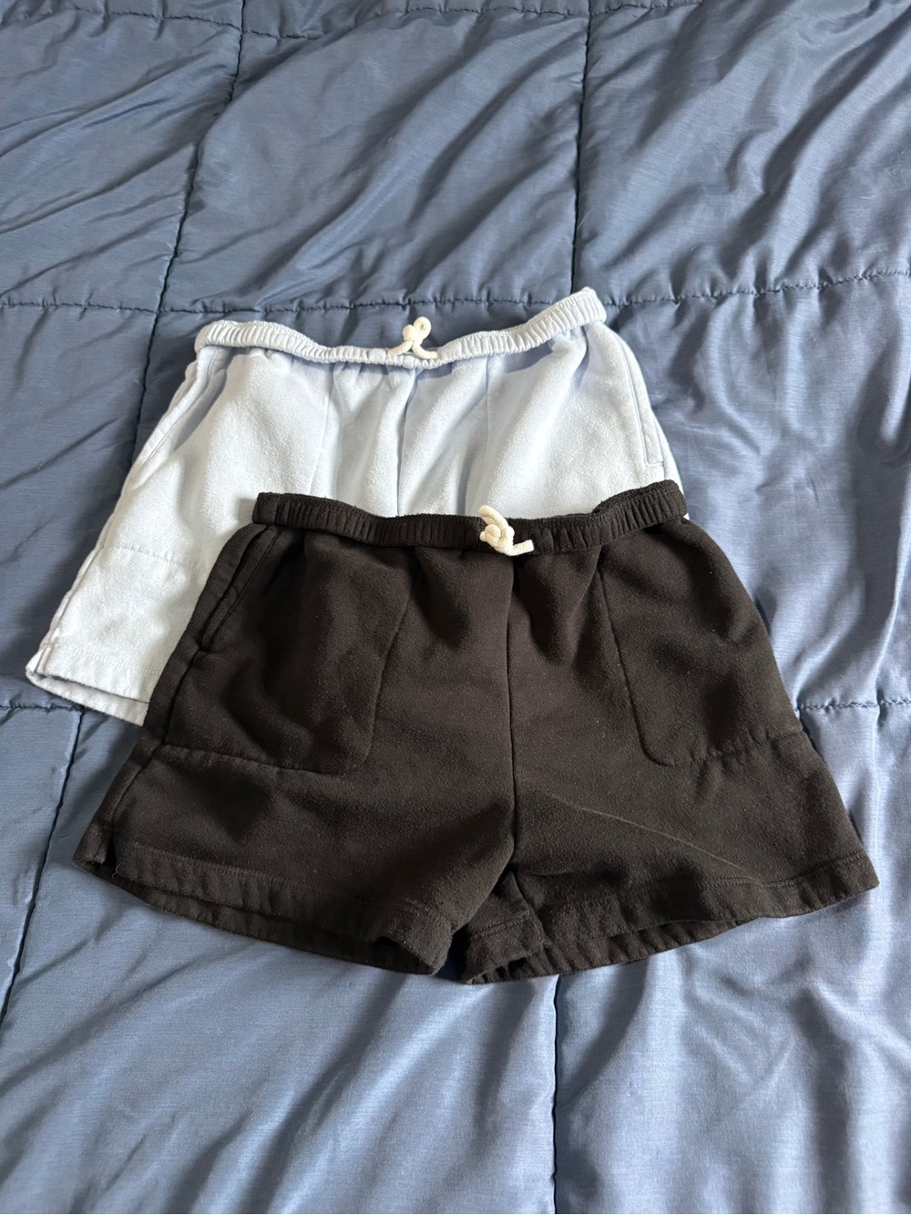 art class Light Blue & Black Kids Drawstring Shorts Set